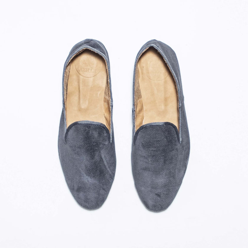 Slippers de Terciopelo Gris