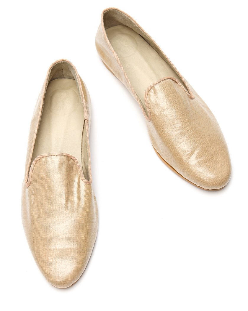 Slipper Lino Beige Plastificado - Dore