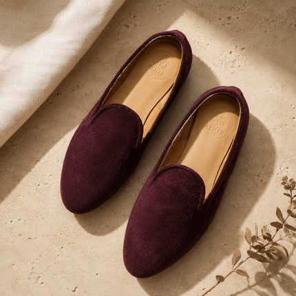 Slippers de Paño 100% Lana Granate