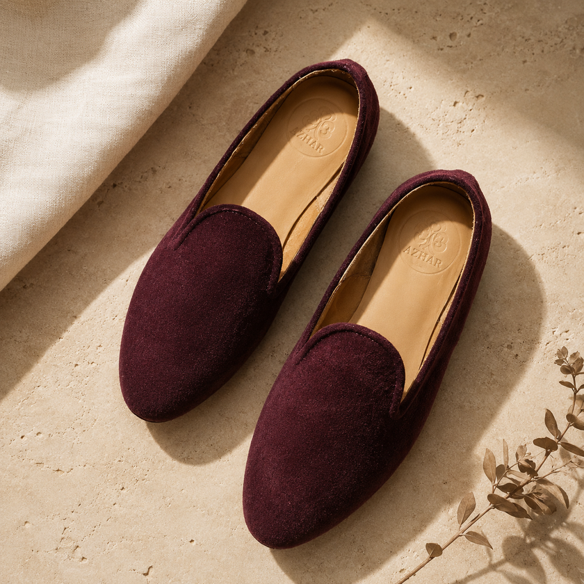 Slippers de Paño 100% Lana Granate